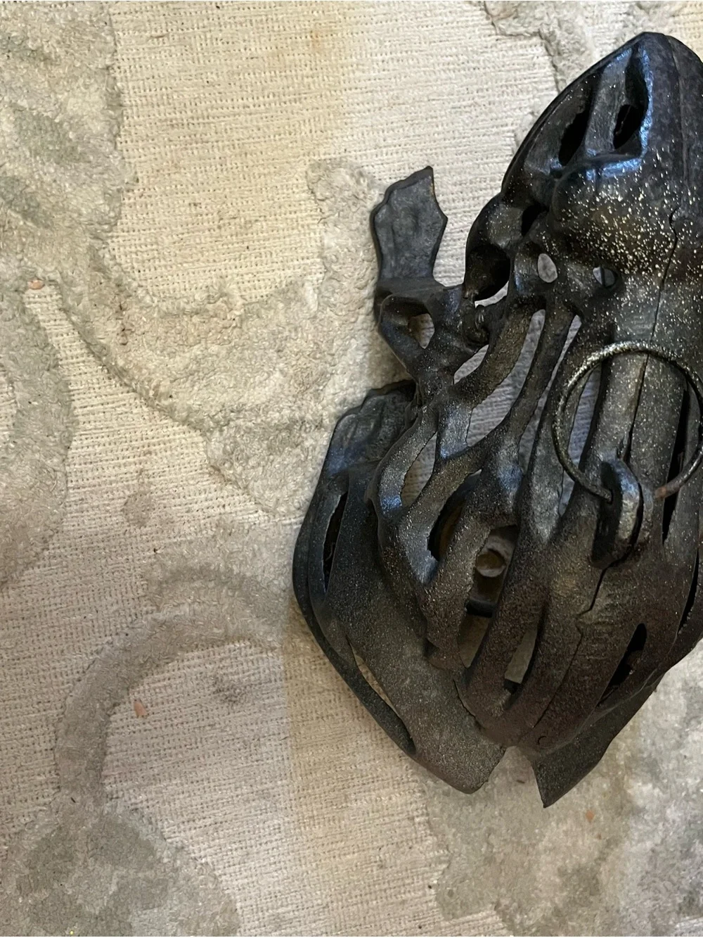 Cast Iron Frog Lantern - Black Speckled Finish